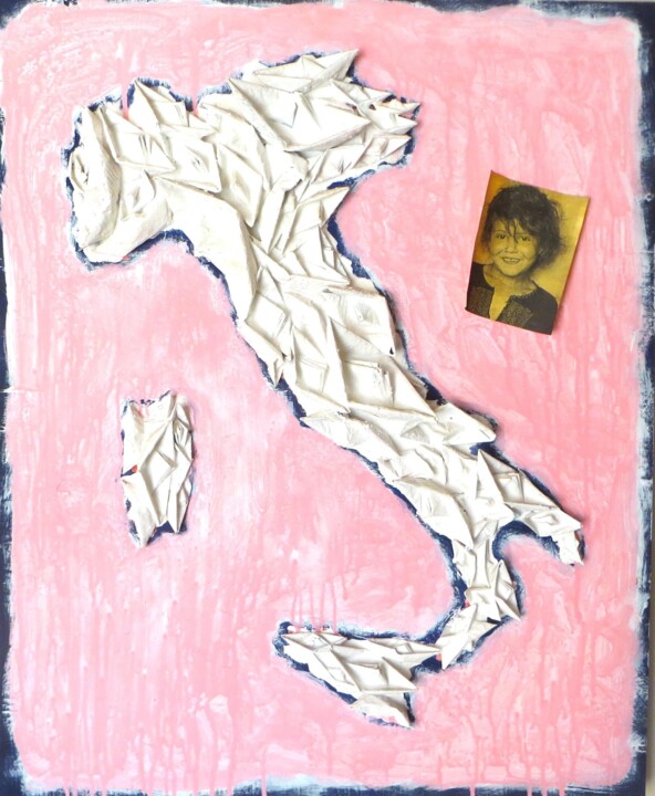 Collages intitulée "CORREVA L'ANNO 2011" par Morgese Giovanni, Œuvre d'art originale, Collages