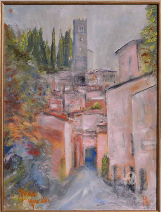 Pittura intitolato "Duomo dall'acquedot…" da Mariano Moriconi, Opera d'arte originale, Olio