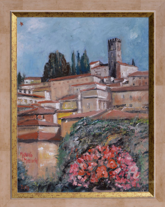 Painting titled "Barga da San Rocco" by Mariano Moriconi, Original Artwork