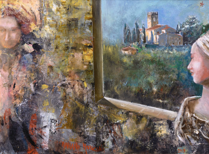 Painting titled "Barga sec. XVI" by Mariano Moriconi, Original Artwork, Oil