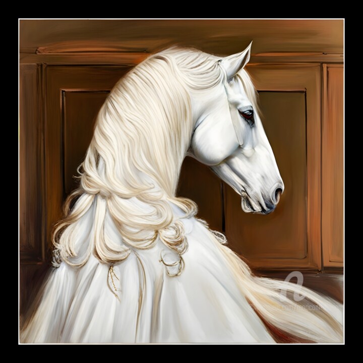 Digital Arts titled "Lady horse" by Mariano Moriconi, Original Artwork, AI generated image