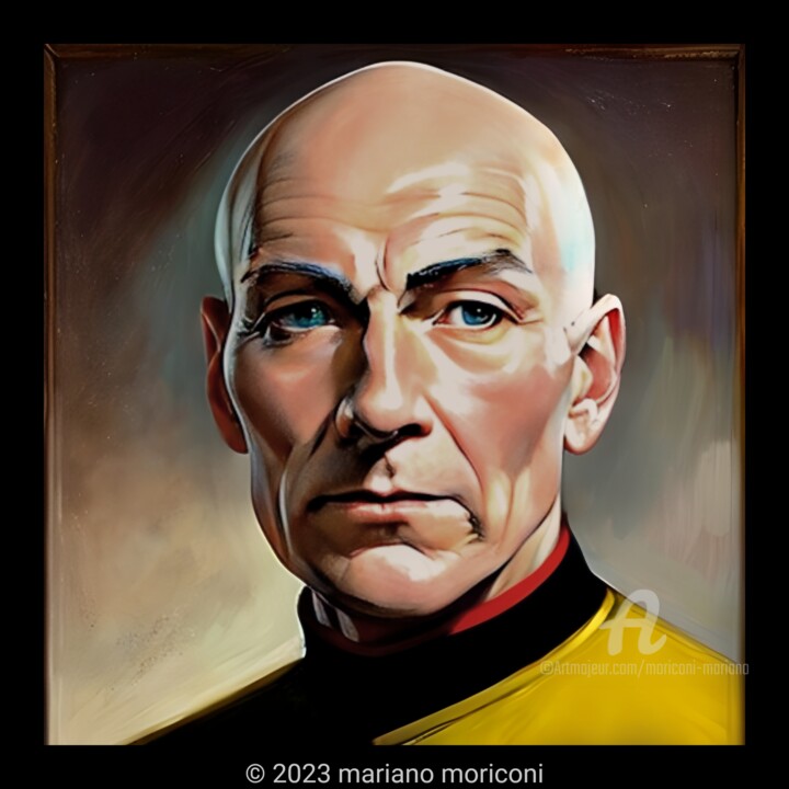 Digital Arts titled "Picard" by Mariano Moriconi, Original Artwork, AI generated image