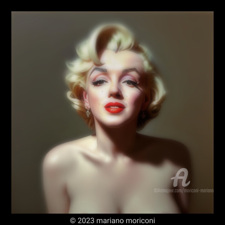 Digitale Kunst mit dem Titel "Marilyn" von Mariano Moriconi, Original-Kunstwerk, KI-generiertes Bild