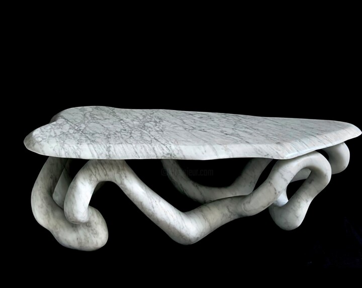 Scultura intitolato "Kintsugi table" da Moris Bosa, Opera d'arte originale, Pietra