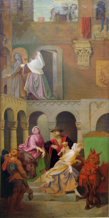 Pittura intitolato "Cendrillon, en rout…" da Moritz Von Schwind, Opera d'arte originale, Olio