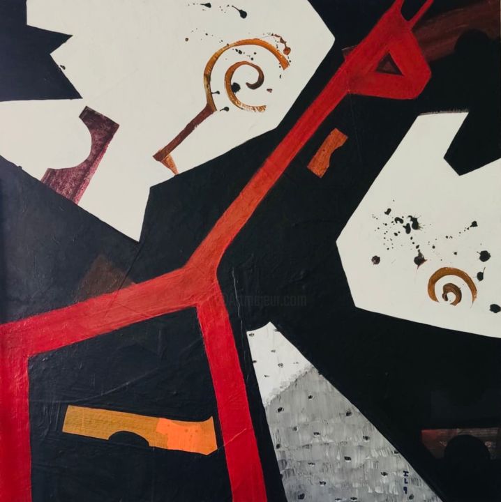 Malerei mit dem Titel "Hommage à Cesar Man…" von Isabelle Le Cardinal, Original-Kunstwerk, Acryl