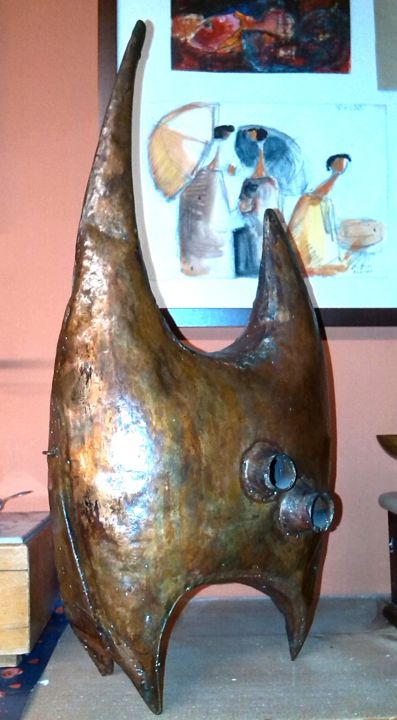 Sculpture titled "Scultura in Rame" by Luciano Morosi 1930 - 1994, Original Artwork, Metals