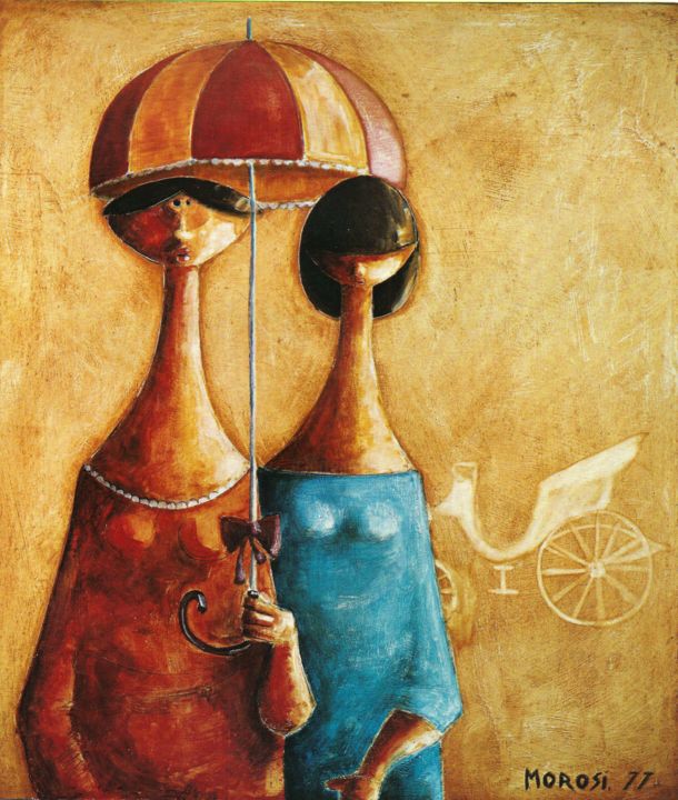 Painting titled "Olio su tela" by Luciano Morosi 1930 - 1994, Original Artwork