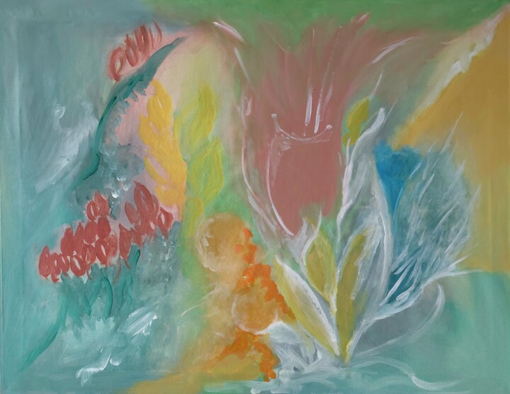 Peinture intitulée "Fleurs nabis" par Morris Vet, Œuvre d'art originale, Acrylique