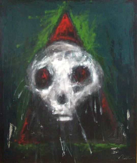 Peinture intitulée "Le clown triste trè…" par Rachid Mortaki, Œuvre d'art originale, Huile