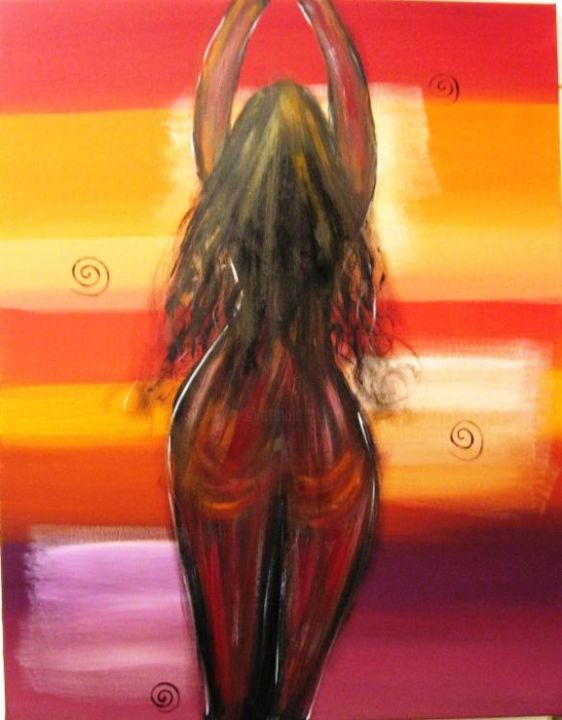 Painting titled "Glowing" by Shosh Sharon, Original Artwork, Oil