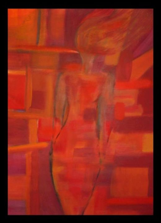 Painting titled "July August heat" by Shosh Sharon, Original Artwork, Oil