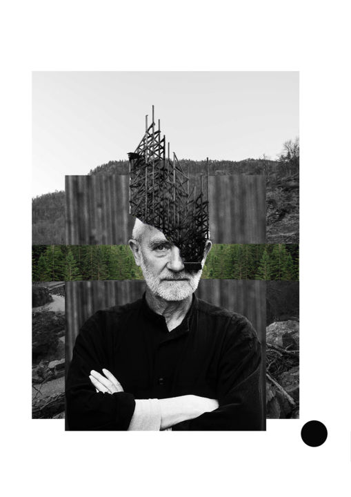 Digital Arts titled "Peter Zumthor" by Dylan Morval, Original Artwork, Photo Montage