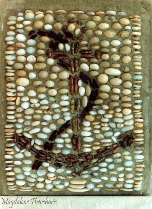 Artcraft titled "ANCHOR PEBBLE MOSAIC" by Magdalene Theocharis, Original Artwork