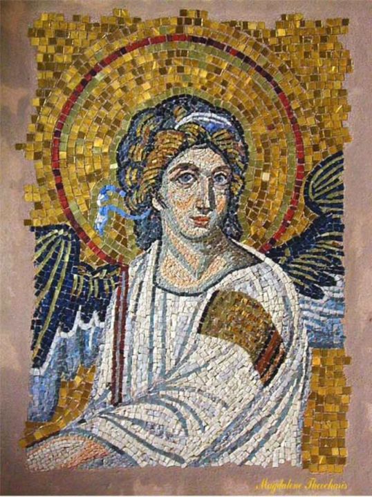 Artigianato intitolato "WHITE ANGEL FROM SE…" da Magdalene Theocharis, Opera d'arte originale