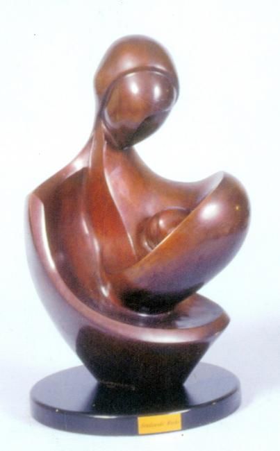 Sculpture titled "Newborn in mother's…" by Moshe Sendowski, Original Artwork, Casting