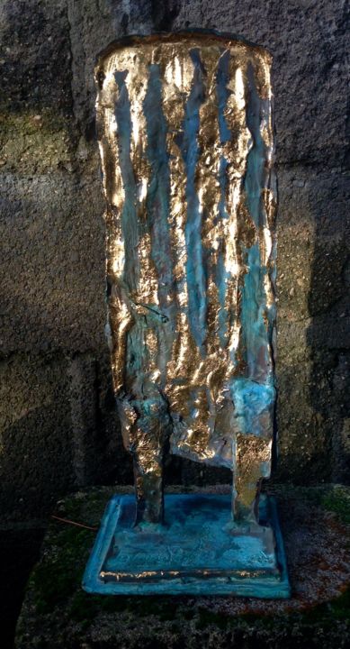 Sculpture titled "LA PORTE DOREE  VER…" by Michel Moskovtchenko, Original Artwork, Metals