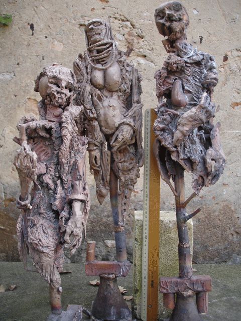 Escultura intitulada "Mutation I-II-III" por Michel Moskovtchenko, Obras de arte originais, Metais