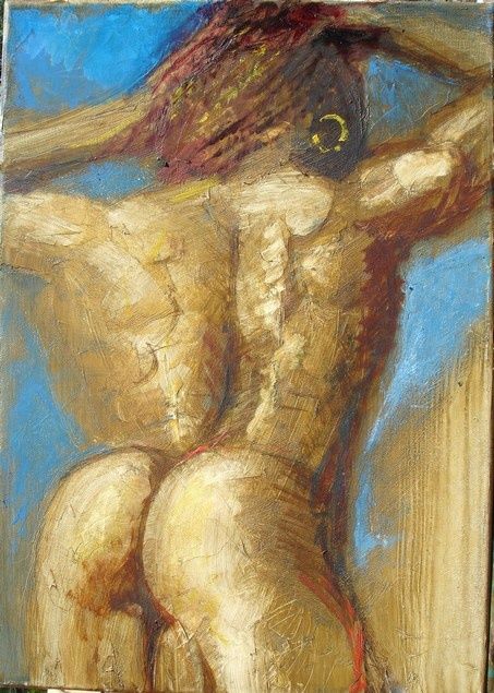 Pintura intitulada "DOS BRUN" por Michel Moskovtchenko, Obras de arte originais, Óleo
