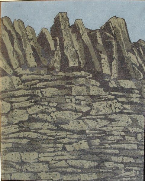 Malerei mit dem Titel "MUR A GORDES I" von Michel Moskovtchenko, Original-Kunstwerk