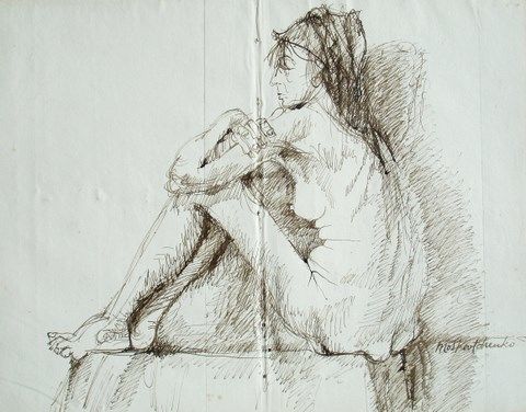 Drawing titled "2009 CLAIRE ASSISE…" by Michel Moskovtchenko, Original Artwork, Other