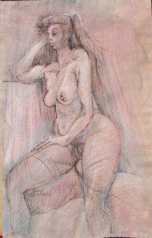 Drawing titled "L'AMAZONE" by Michel Moskovtchenko, Original Artwork, Other