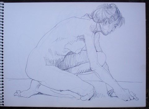 Drawing titled "CLAIRE PENCHE DE PR…" by Michel Moskovtchenko, Original Artwork, Other
