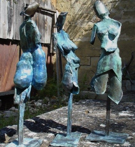 Sculpture titled "NYMPHEA 418   CENDR…" by Michel Moskovtchenko, Original Artwork, Metals