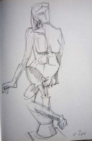 Drawing titled "1998 CROQUIS D'UN M…" by Michel Moskovtchenko, Original Artwork, Ballpoint pen