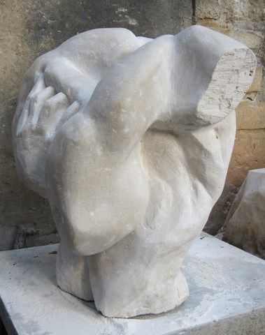 Sculpture titled "MATERNELLE" by Michel Moskovtchenko, Original Artwork, Stone