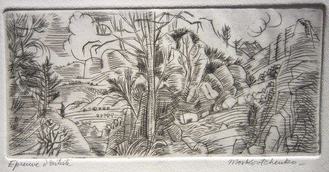 Drawing titled "DANS LE LUBERON" by Michel Moskovtchenko, Original Artwork, Other