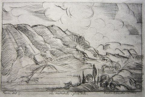 Drawing titled "LE LUBERON    Les m…" by Michel Moskovtchenko, Original Artwork, Other