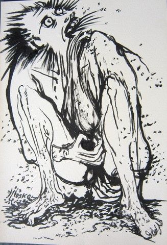 Drawing titled "LE CHOLERA Le hussa…" by Michel Moskovtchenko, Original Artwork, Other
