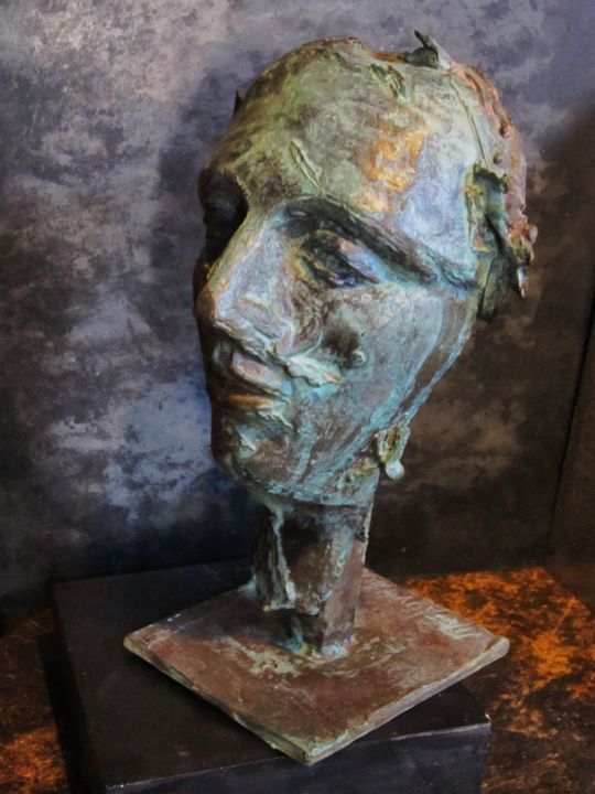 Sculpture intitulée "MASQUE EN BRONZE" par Michel Moskovtchenko, Œuvre d'art originale, Métaux