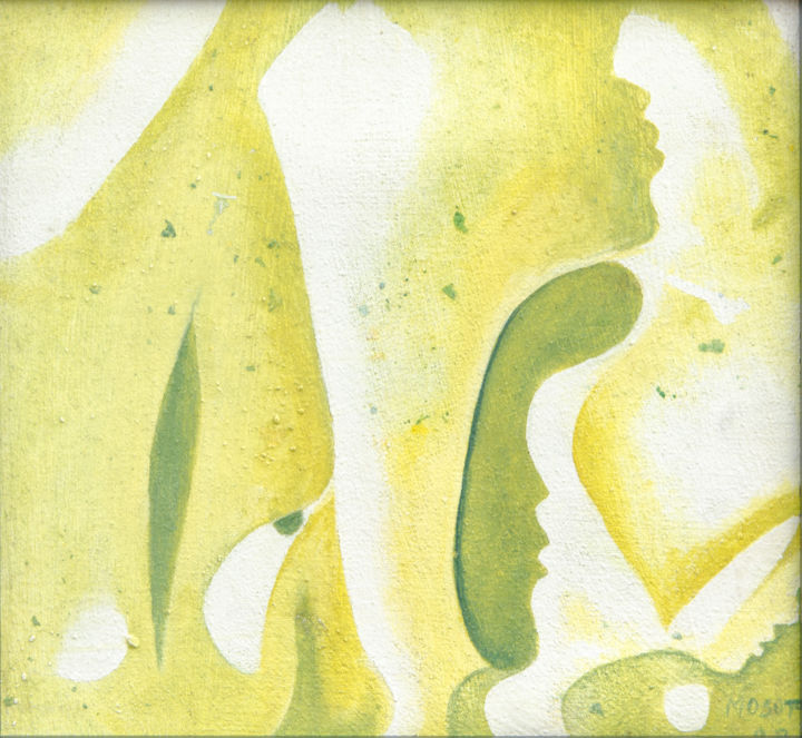 Malerei mit dem Titel "Faces in Love" von Mosoti Kepha, Original-Kunstwerk, Acryl