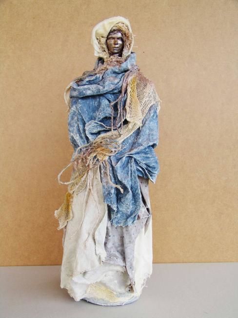 Escultura titulada "homme bleu" por Laurence Motot, Obra de arte original