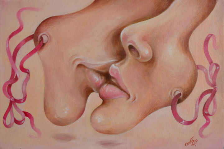 Картина под названием ""The kiss"" - Motrich Elena, Подлинное произведение искусства, Масло