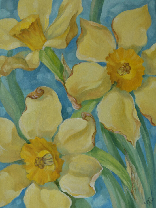 Картина под названием ""Narcissus"" - Motrich Elena, Подлинное произведение искусства, Масло Установлен на Деревянная рама д…