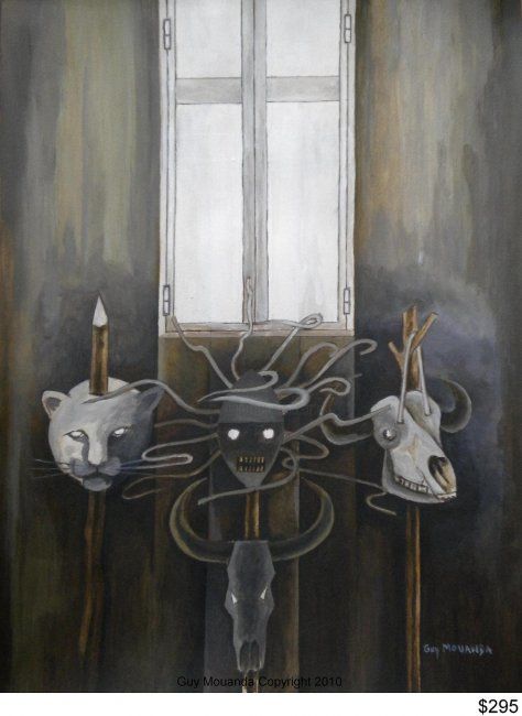 Painting titled "Cross above evil an…" by Guy Art Gallery Vancouver, Original Art,