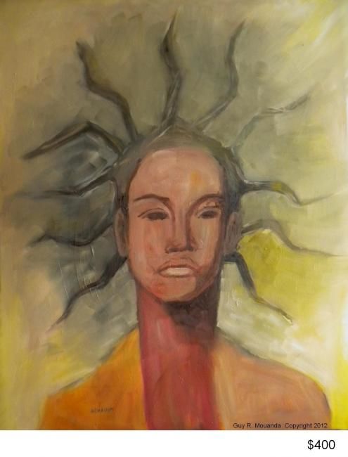 Peinture intitulée "A gabonese lady" par Guy Art Gallery Vancouver, Œuvre d'art originale