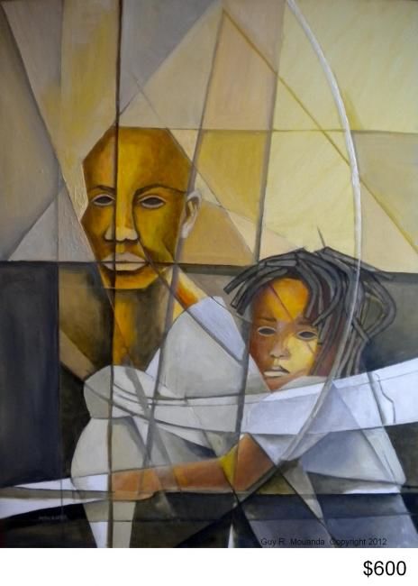 Peinture intitulée "Instinct maternel" par Guy Art Gallery Vancouver, Œuvre d'art originale
