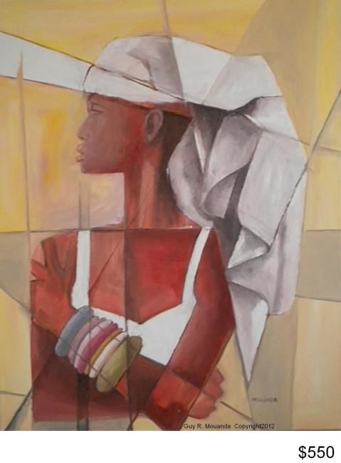Peinture intitulée "The woman in white" par Guy Art Gallery Vancouver, Œuvre d'art originale