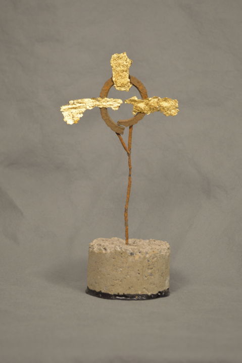 Sculpture titled "Croix3" by Stéphane Moulin, Original Artwork, Metals