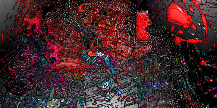Digitale Kunst mit dem Titel "Cosmo pacman two.jpg" von Pascal Moulin, Original-Kunstwerk, 2D digitale Arbeit