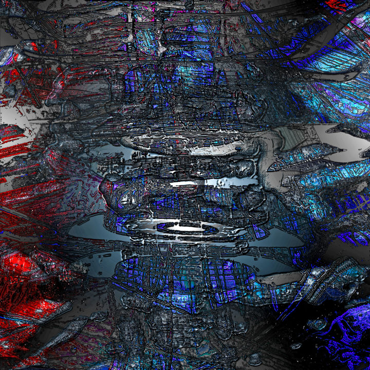 「Space back.jpg」というタイトルのデジタルアーツ Pascal Moulinによって, オリジナルのアートワーク, 2Dデジタルワーク