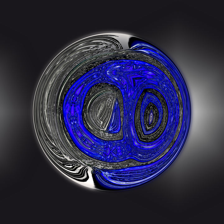 Digitale Kunst mit dem Titel "Abstract Planet 24" von Pascal Moulin, Original-Kunstwerk, 2D digitale Arbeit