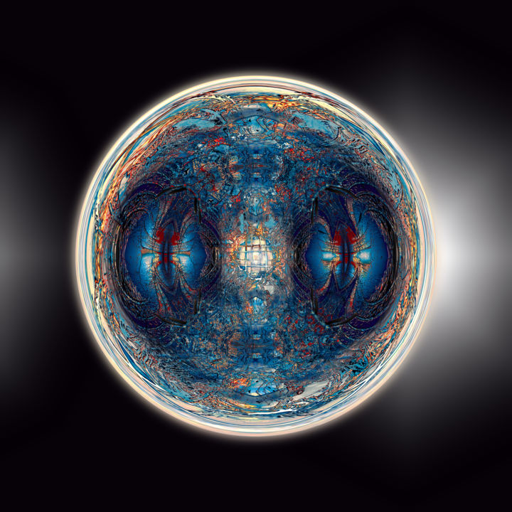 Digitale Kunst mit dem Titel "Abstract Planet 158" von Pascal Moulin, Original-Kunstwerk, 2D digitale Arbeit