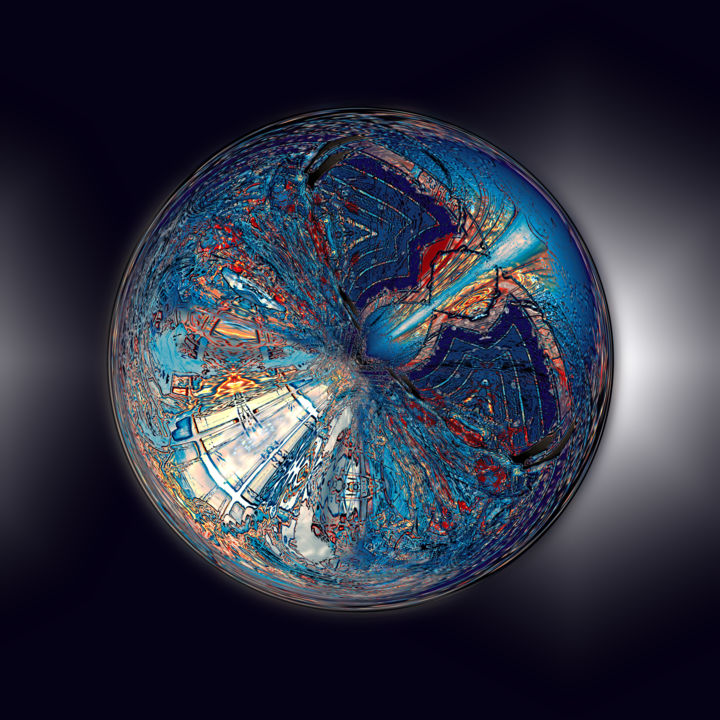 Digital Arts titled "Abstract Planet 159" by Pascal Moulin, Original Artwork, 2D Digital Work