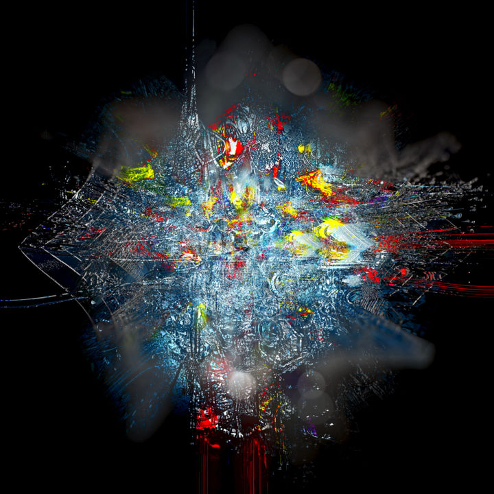 Grafika cyfrowa / sztuka generowana cyfrowo zatytułowany „Abstract artefact 48” autorstwa Pascal Moulin, Oryginalna praca, 2…