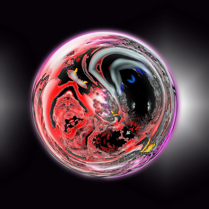 Digital Arts titled "Abstract planet 216" by Pascal Moulin, Original Artwork, 2D Digital Work